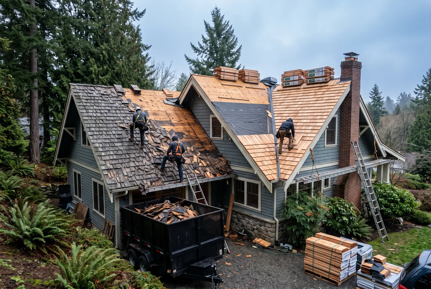 Cedar Roof Removal & Replacement in Whatcom County